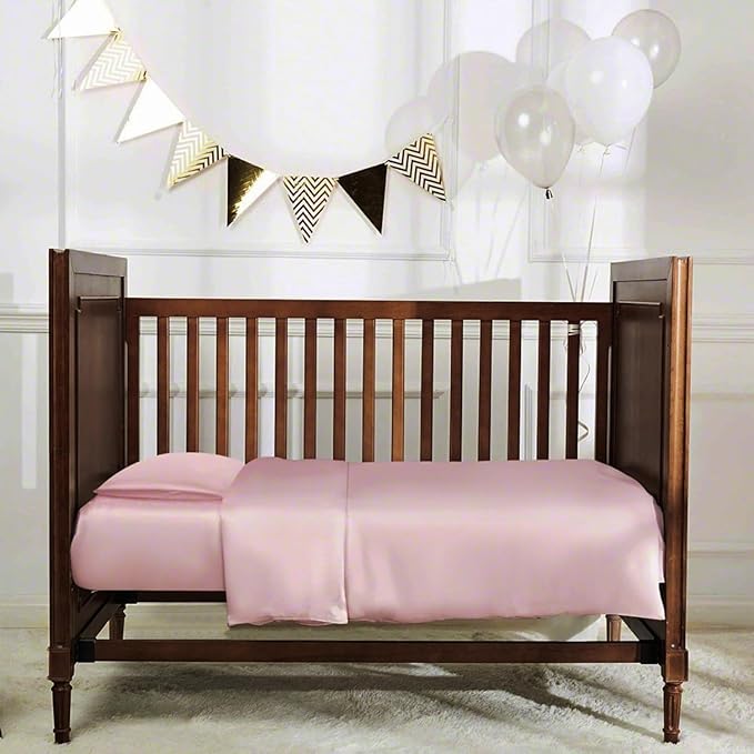 ROSEWARD Organic Mulberry Silk Baby Pillowcase with Zipper, 10"x13" Toddler Pillow Cover – Hypoallergenic, Soft for Kids Hair & Skin, for Boys & Girls, Great for Travel & Crib (Pink)