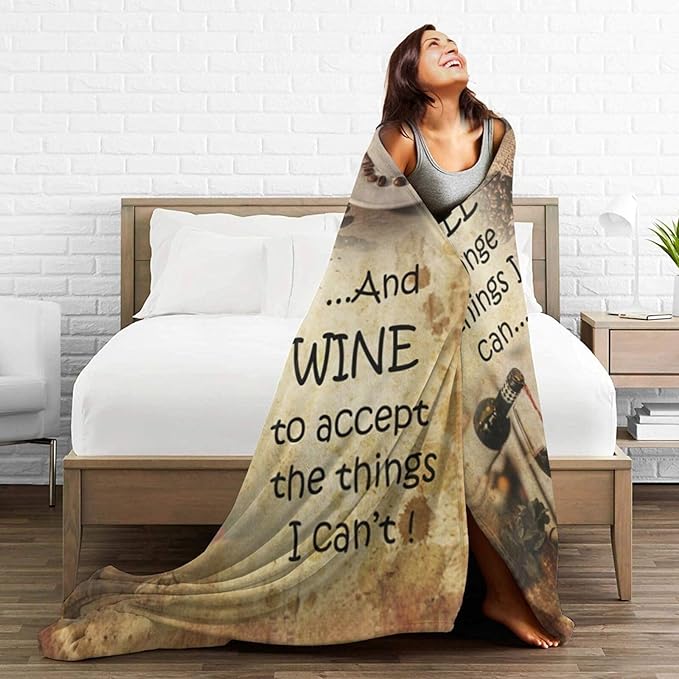 Vintage Coffee Blanket for Girls Boys Drink Wine Throw Blankets Soft Cozy Warm Fuzzy Fleece Lord Bedding Flannel Throws Stuff Gifts for Coffee Lovers Kids Men Women Bedroom Decor 50"x40"