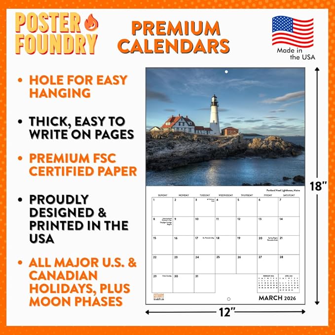 Space Travel NASA Calendar 2026 Rocket Monthly Wall Calender 12 Month | American Made In The USA