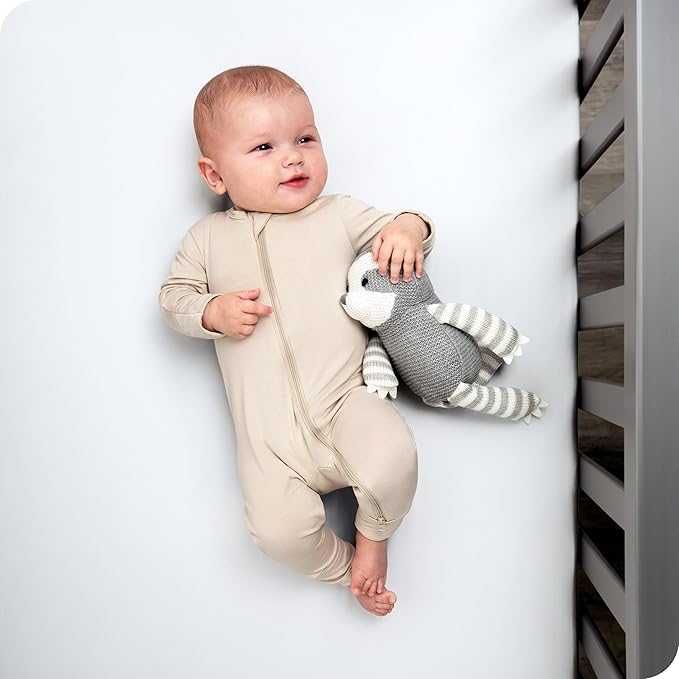 Bare Home 2-Pack Fitted Crib Sheets - Premium 1800 Ultra-Soft Microfiber - Breathable - Baby Sheet - for Boys & Girls - Fits Standard Crib and Toddler Mattresses (Morning Sun/Cloud Grey)