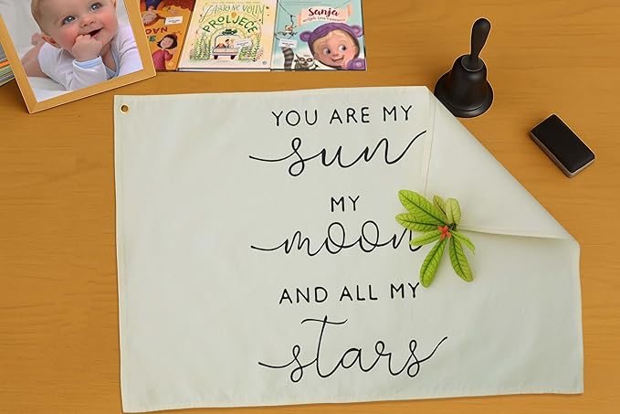 Nursery Canvas Banner Wall Decor-Hanging Rectangular Poster Flag Sign Art for Baby Kids Girl Boy,Playroom Babyroom Door Decoration,My Sun My Moon,Baby Shower Birthday Gift 28.5" L x 20" W