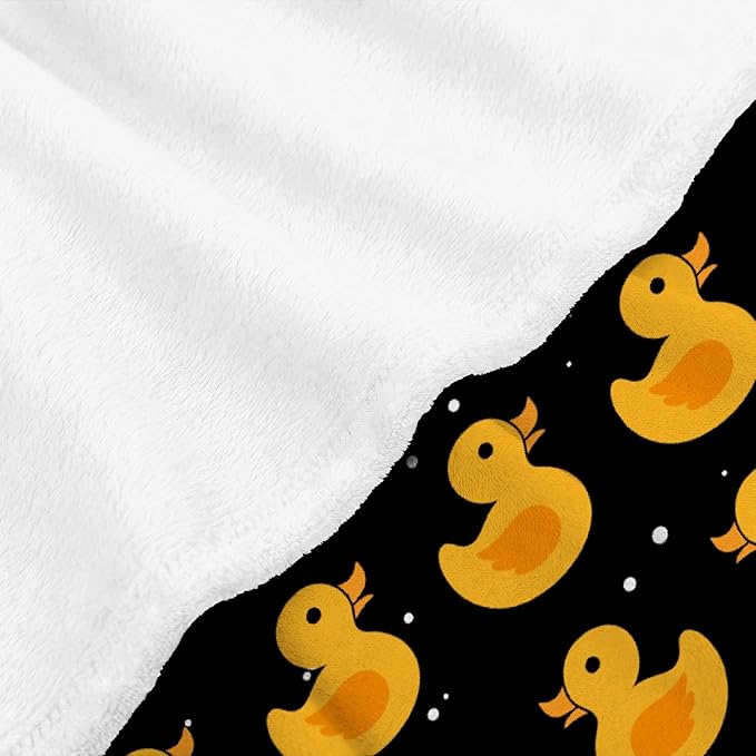 Thuswarm Cute Snowflake and Duck Flannel Blanket for Autumn Winter Gifts Warm Cozy Soft Funny Print Throw for Bed Couch Sofa 80”×60” Large for Adult