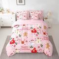Christmas Deer Queen Comforter Set with Sheets for Kids Boys Girls Cute Gingerbread Man 7 Pieces Bedding Set Christmas Santa Claus Bed in a Bag Reversible Pink Decor Room Decor Soft Lightweight