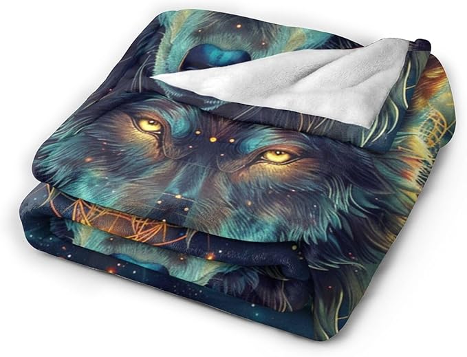 Tijuboni Wolf Throw Blanket Wolf Gifts for Girls Boys Women Men Kids Adults Soft Flannel Fleece Blanket for Couch Sofa Bed Home Decor 50"x60"