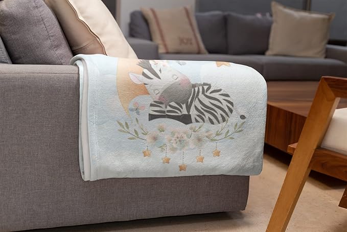 Personalized Baby Blankets with Name | Zebra Custom Baby Girl and Baby Boy Newborn Blanket | Unisex Warm Soft Sherpa Swaddle Blanket Minky | (Zebra, Sherpa 60"x80")