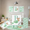 Personalized Crib Bedding Set, 5 Pcs Custom Nursery Bedding Sets with Name, Infant Bedding Set for Baby Girl Boy, Green Deer Double Layer Baby Crib Set, Toddlers Babies Kids Customized Gifts