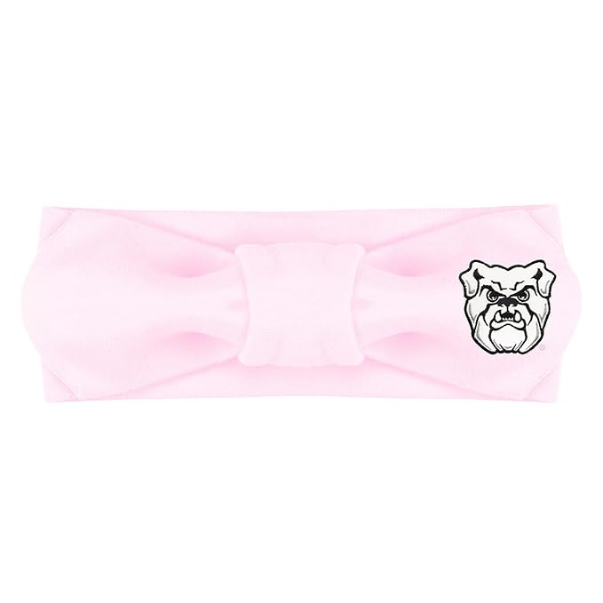 Creative Knitwear Butler Bulldogs Infant Girls Pink Solid Hair Knot Headband Embroidered Logo - Size Newborn - 4T