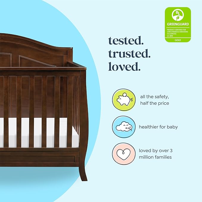 DaVinci Emmett 4-in-1 Convertible Crib in Espresso, Greenguard Gold Certified
