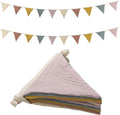 Oudain 15.5 ft Pennant Banner Flags, 2 Pcs Nursery Garland Triangle Bunting Flag Baby Banner for Nursery Decor Baby Birthday Boho Wedding Shower Party Event, Each 7.75 ft(Rainbow Color)
