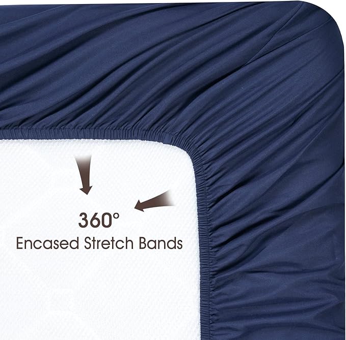 PHF 3 Pack Soft Mini Crib Sheets, Dinosaur Pack N Play Sheets for Baby Boys Girls, No Slip Universal Fit for Pack N Play, Playard, Portable and Mini Crib Mattresses,Navy Dinosaur