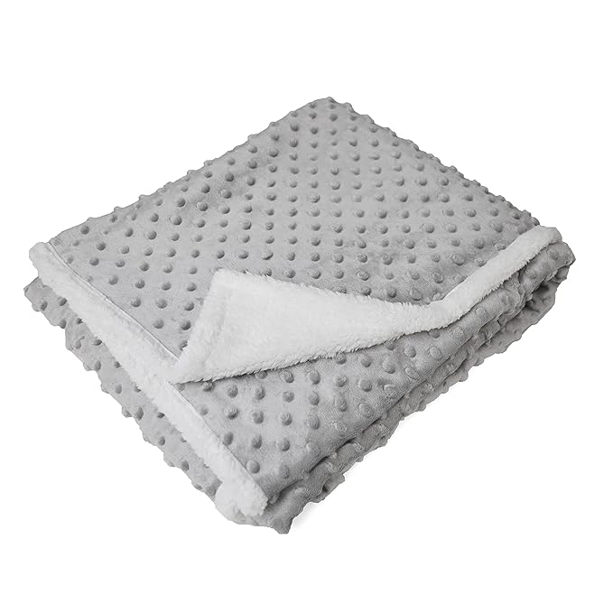 American Baby Company Heavenly Soft Chenille Sherpa Toddler Blanket, Warm and Cozy, Gray, 36" x 48" for Boys and Girls, Versatile for Nap Time, Preschool and Travel