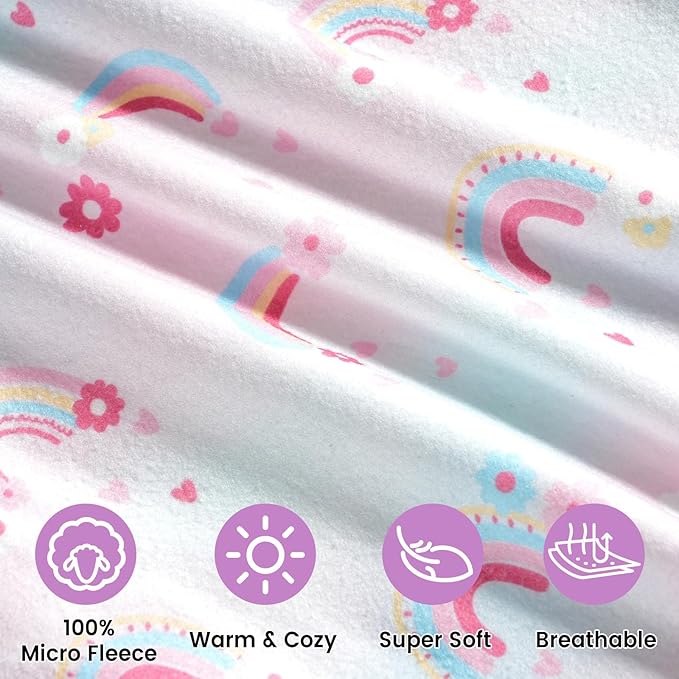 david's kids 3 Pack Warm Micro Fleece Baby Sleep Sack 6-12 Months, Soft Baby Wearable Blankets with 2-Way Zipper, Comfy Winter Sleeping Bags for Infant Newborn Girls Neutral, Medium Size, Rainbow