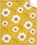 Thuswarm Cute Fried Eggs Kawaii Omelette Flannel Throw Blanket Warm Cozy Soft Cartoon Food Print Blankets for Bed Couch Sofa Room Decoration Gifts 120”×90” Extra Large for Family