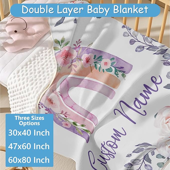 Personalized Crib Bedding Set for Baby Girls Boys, 5 Pcs Rainbow Baby Bedding Crib Sets, Custom Name Baby Crib Set, Newborn, Infant & Toddler Nursery Bedding Set Decor, Customized Gifts