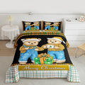 Feelyou Merry Christmas Comforter Set All Season Cute Bear Bedding Set with 1 Pillow Cases Microfiber Kids Twin Bedclothes Winter Bedroom Decor Duvet Quilt Breathable Soft