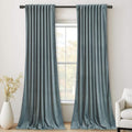 StangH Stone Blue Curtains 100 inches Long Back Tab Thermal Insulated Noise Reducing Drapes for Sliding Door Living Room Privacy Bedroom Window Panels, W52 x L100, 2 Panels