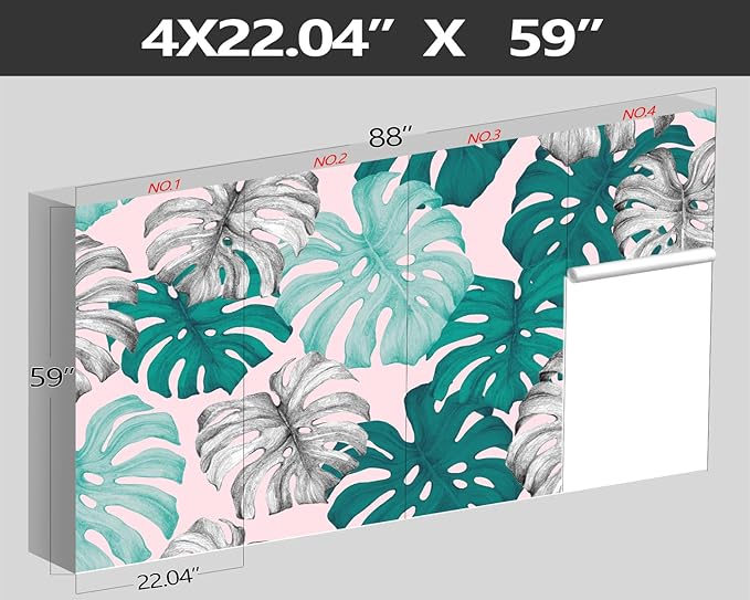 XMPMBM-Tropical Leaf Botanical backsplash Large Decorative Wallpaper Banana Leaf Plant Bedroom Bathroom Wall Mural- W 88" X H 59"（36 Square Foot）