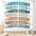 Rainbow Curtains for Classroom, Kids Girls Baby Boho Cute Inspirational Motivational Quotes Cartoon Colorful Pastel Nursery Classroom Bedroom Living Room Bathroom Window Drapes 2 Panels, 63"x72" Inch