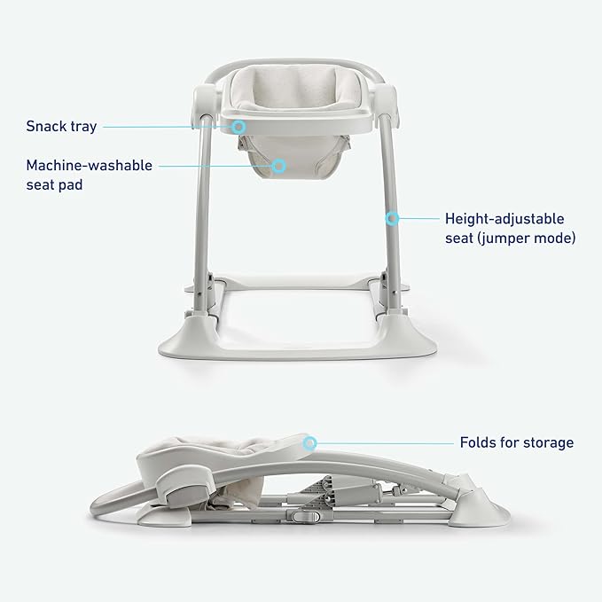 Graco Jumpstart 4-in-1 Adjustable Infant Activity Bouncer & Jumper, Versatile Baby Swing, Floor Seat, and Kids Chair with Snack Tray, Geo Pop
