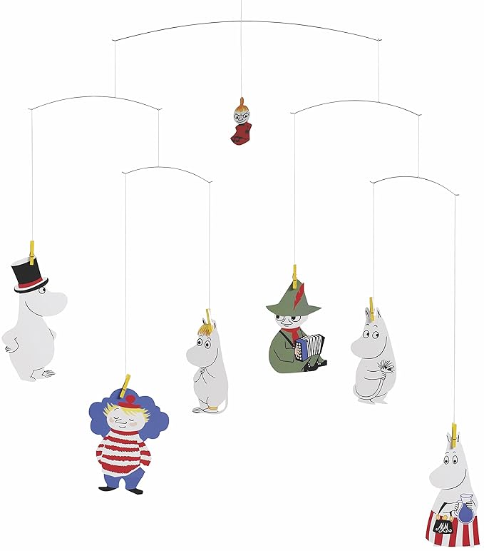 Moomin Hanging Nursery Mobile - 23 Inches - High Quality - Handmade in Denmark by Flensted