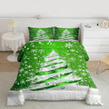 Feelyou Merry Christmas Comforter Set All Season Christmas Tree Bedding Set with 2 Pillow Cases Snowflake Microfiber Kids King Bedclothes Winter Bedroom Decor Duvet Quilt Breathable Soft