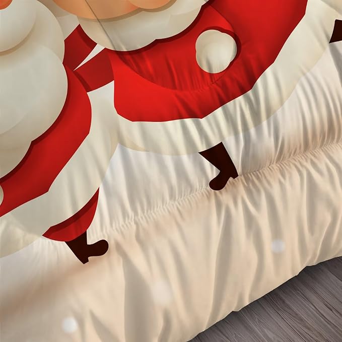 Christmas Comforter Set Queen Size Red Plaid Bedding Sets Xmas Gift Christmas Themed Festival Winter Snow Quilt Set,1 Comforter + 2 Pillow Cases