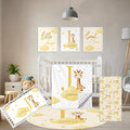 Custom Baby Bedding Set, 5 Pcs Personalized Name Baby Crib Sets for Infant Toddler Newborn, Yellow Giraffe Nursery Bedding Set for Girls Boys, Double Layer Crib Bedding Sets Customized Gifts