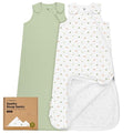 2-Pack Organic Baby Sleep Sacks, 100% Cotton - Soft & Breathable 0.5TOG Baby Wearable Blanket, Toddler Sleeping Sack 6-18 months, Easy to Wear Transitional Swaddles for Newborns, Infants(Roarsome, M)