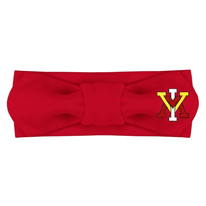 Creative Knitwear VMI Keydets Infant Girls Red Solid Hair Knot Headband Embroidered Logo - Size Newborn - 4T