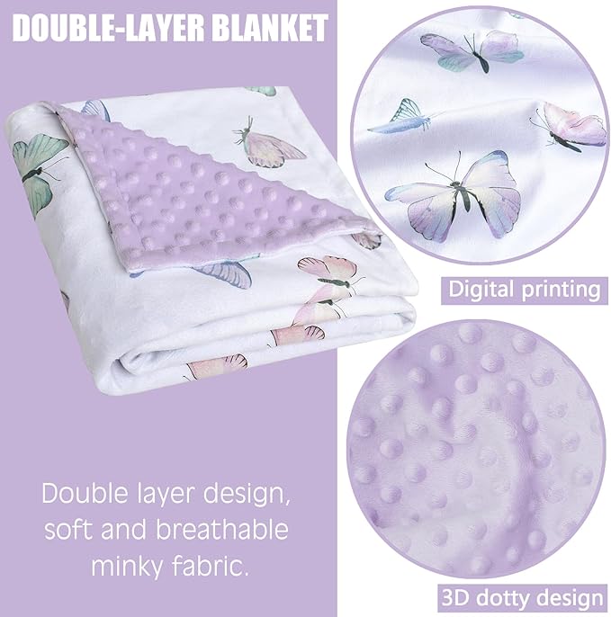 Baby Blankets for Boys Girls Soft Minky Blanket for Newborn Infant Toddler Used for Crib Stroller Nursery (Butterfly)