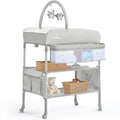 Portable Baby Changing Table, BabyBond Foldable Changing Table Dresser Waterproof Diaper Changing Table Height Adjustable Changing Station for Infant and Newborn(Beige)