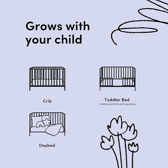 Storkcraft Santos Convertible Crib (Black & Natural) – GREENGUARD Gold Certified, Fits Standard Crib Mattress, Converts to Toddler Bed and Daybed, 4 Adjustable Mattress Heights, Rounded Edges