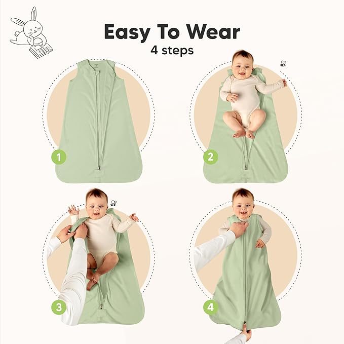 2-Pack Baby Sleep Sacks, Zipper Wearable Blanket - 0.5TOG Organic Cotton, Lightweight, Soft Cozy Infant Sleeping Sack 3-6 months, Easy to Wear Small Newborn Transition Swaddles Sleepsacks (Roarsome)