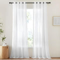 NICETOWN 2 Panels 120" Extra Long White Sheer Curtains for Patio Waterproof, Self Sticky Tab Top Voile Sheer Drapes Airy & Breathable, Living Room/Cabana, W54 x L120, White