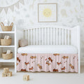 Cottington Lane Crib Skirt Dust Ruffle, 100% Natural Cotton, Soft, Durable Nursery Crib Toddler Bedding Skirt for Baby Girls or Boys, Fits Standard Cribs 28" x 52" with 14" Drop, Puppy Love
