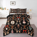 Feelyou Christmas Kids Comforter Set Queen Size Nutcracker Bedding Set Soldier Royal Guarder Princess Duvet Quilt for Kids Boys Girls Bedroom Flower Bow Decor Microfiber Ultra Soft Breathable