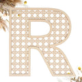 Wooden Rattan Letters 8 inch Wood Letters R for Wall Decor Crafts Boho Nursery Decor for Baby Shower Wedding Bedroom Name Signs Large Rustic Letter Home Decoration
