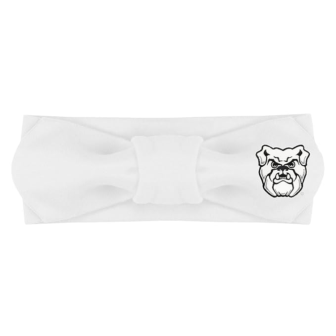 Creative Knitwear Butler Bulldogs Infant Girls White Striped Hair Knot Headband Embroidered Logo - Size Newborn - 4T