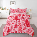 Feelyou Christmas Kids Comforter Set Toddler Size Snowflake Candy Bedding Set Xmas Tree Duvet Quilt for Kids Boys Girls Bedroom Pine Tree Decor Microfiber Ultra Soft Breathable