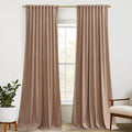 StangH Velvet Curtains for Bedroom 108 inches Long, Soft Thick Thermal Insulated Privacy Window Drapes Elagant Home Decors for Sliding Door, Blush Beige, W52 x L108, 2 Panels