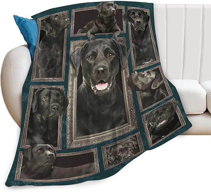 Tijuboni Labrador Retriever Throw Blanket Dog Gifts for Girls Boys Women Men Kids Adults Soft Flannel Fleece Blanket for Couch Sofa Bed Home Decor 60"x80"