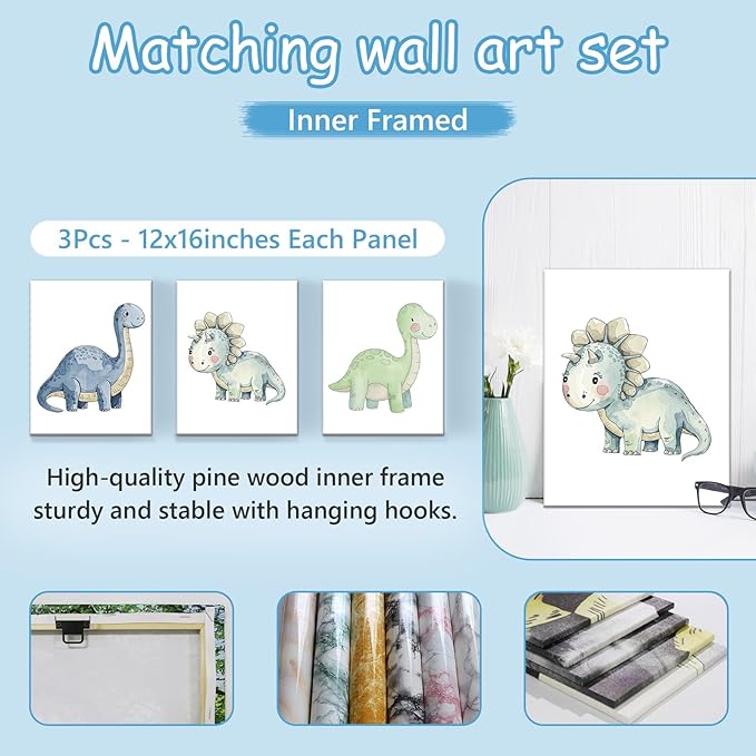 Personalized Baby Crib Bedding Set with Name, 5 Pcs Dinosaur Crib Bedding Set for Boys Girls, Double Layer Nursery Crib Set for Infant Toddlers, Ideal Gift for Newborns Kids New Parents