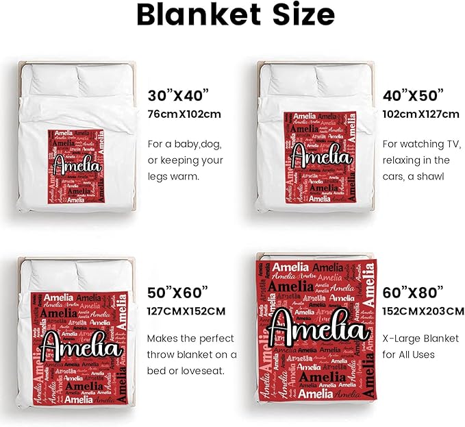 Dr.TOUGH Personalized Blanket for Adult Kids with Name Customized Blankets Personalized Throw Blanket for Christmas Birthday Gifts