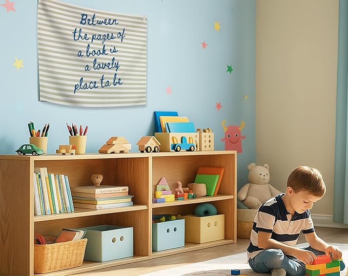 Rectangular Banner Flag Wall Decor Gift for Teacher Women Men Kids,Books Club Classroom Office Library Reading Room Quiet Corner Decor-Between the Pages of A Book-Birthday Christmas Book Lover Gift