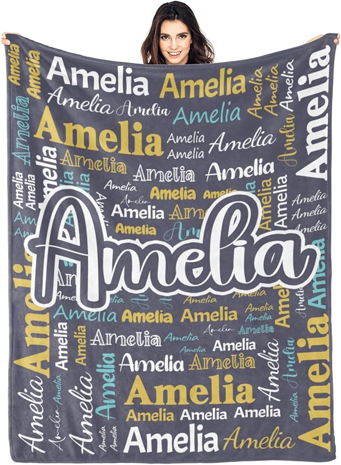 Dr.TOUGH Personalized Blanket for Adult Kids with Name Customized Blankets Personalized Throw Blanket for Christmas Birthday Gifts