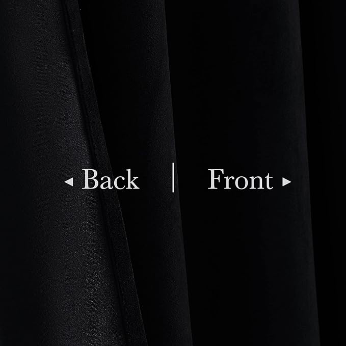 StangH Luxury Black Velvet Curtains 62x84 Inch Blackout Thermal Insulated Drapes for Living Room Sliding Door, Back Tab Enhance Privacy Panels for Bedroom, W62 x L84, 2 Panels