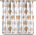 Cartoon Boho Animal Curtains,Funny Forest Safari Print,Cute African Wildlife Koala Giraffe Lion Leopard Bear Rainbow Blackout Window Drapes for Boys Girls Kids Baby Child Bedroom 84x84in