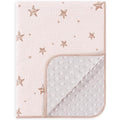 Susurration Baby Blanket for Unisex Boys Girls, Soft Nursery Minky Blanket with Muslin Cotton Front and Dotted Fleece Back, Receiving Blanket for Baby Newborn Infant, 30x40inch (Pink Star)