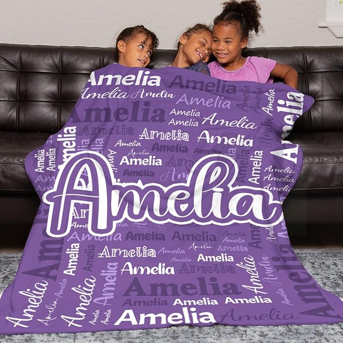 Dr.TOUGH Personalized Blanket for Adult Kids with Name Customized Blankets Personalized Throw Blanket for Christmas Birthday Gifts