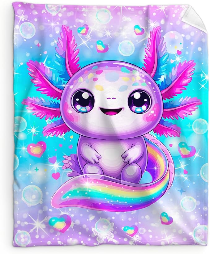 Blanket for Girls 4-6, Throw Gift for Toddler Kids Teens 40x50 Inches Soft Cozy Rainbow Animal Throw Blankets for Sofa Couch Bed Travel